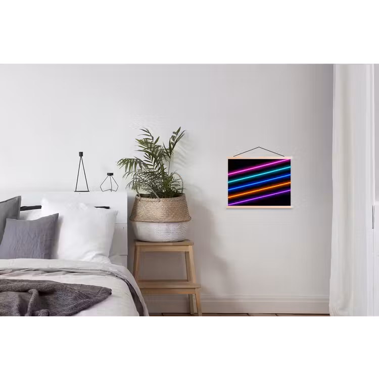 Esthetiek - Retro - Neon textielposter latten blank klein -woonkamer