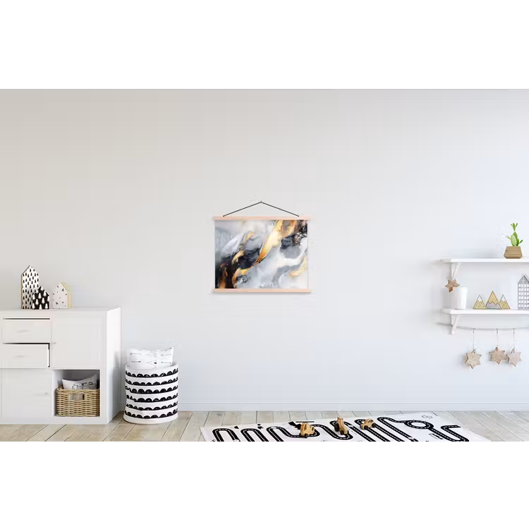 Kunst - Goud - Luxe - Abstract - Modern textielposter latten blank klein -kinderkamer