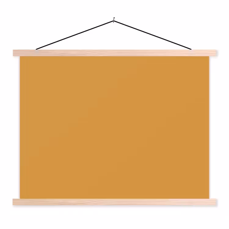Autumn - Mustard - Geel textielposter latten blank klein 122 -3d