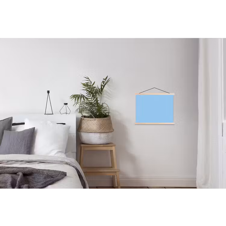 Baby - Blue - Blauw textielposter latten blank klein 122 -woonkamer