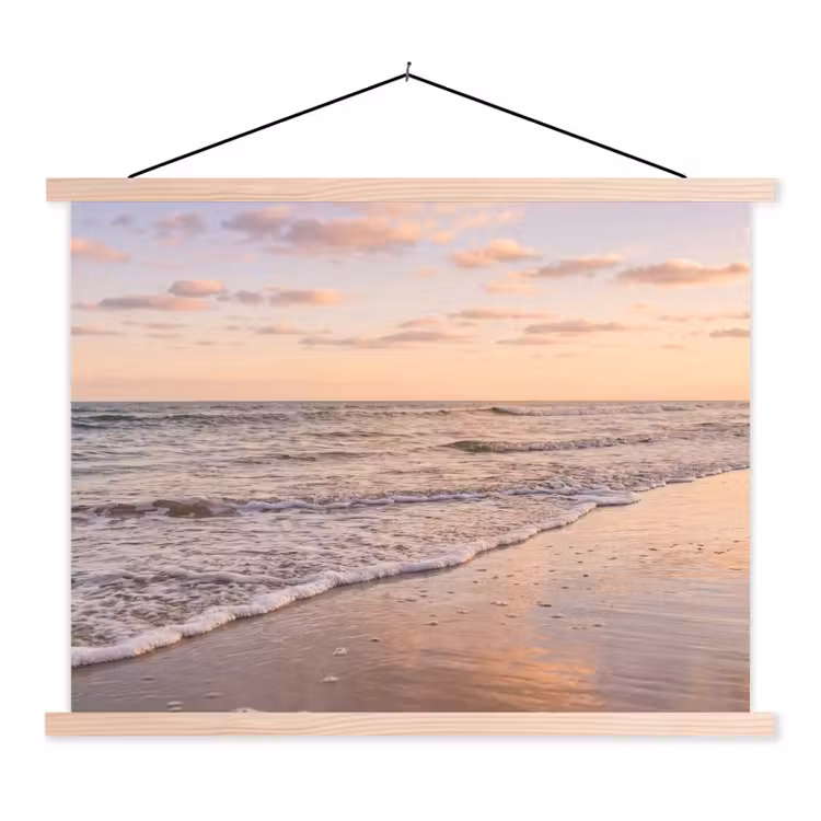Strand - Branding - Wolken textielposter latten blank klein -3d