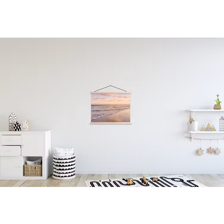 Strand - Branding - Wolken textielposter latten blank klein -kinderkamer