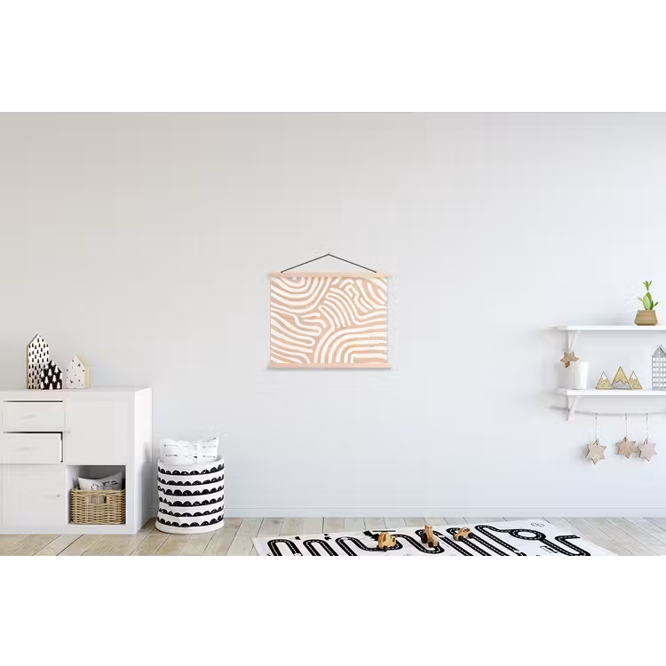 Beige - Aardspatroon textielposter latten blank klein -kinderkamer