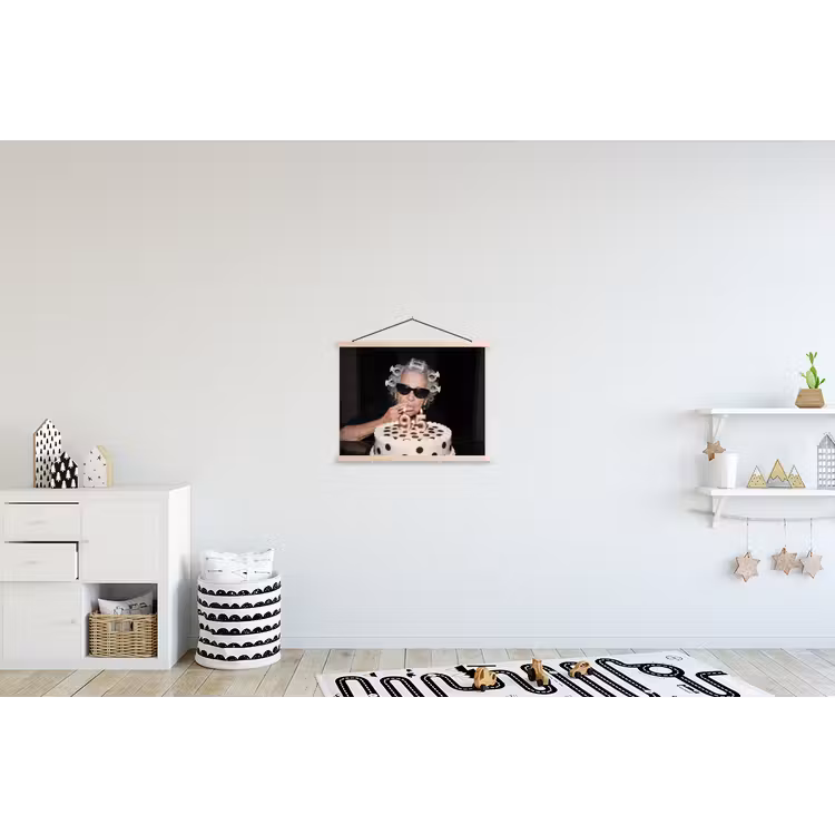 Verjaardag - Krulspeld - Oma textielposter latten blank klein -kinderkamer