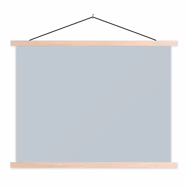 Blue - Bay - Blauw textielposter latten blank klein 122 -3d