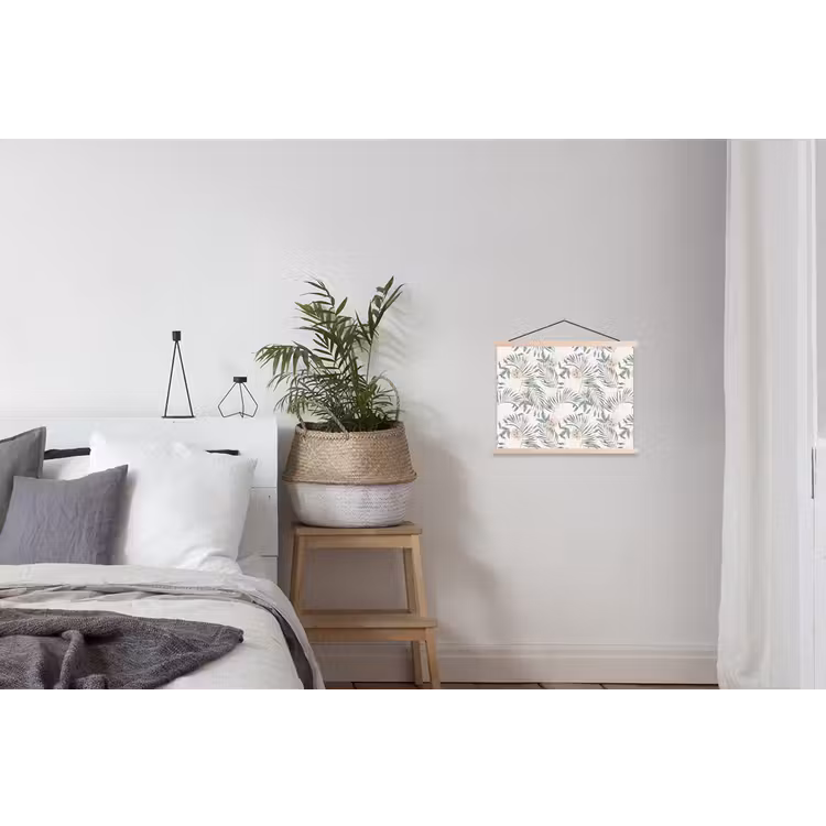 Boho - Jungle - Bloemen - Bladeren textielposter latten blank klein -woonkamer