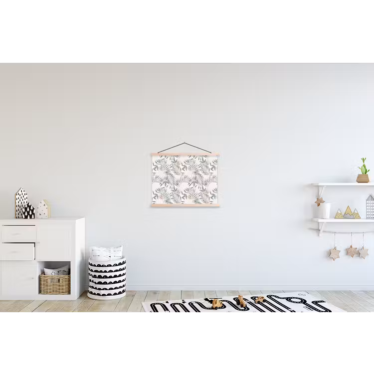 Boho - Jungle - Bloemen - Bladeren textielposter latten blank klein -kinderkamer