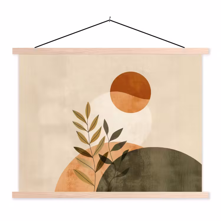 Takken - Vormen - Abstract textielposter latten blank klein -3d