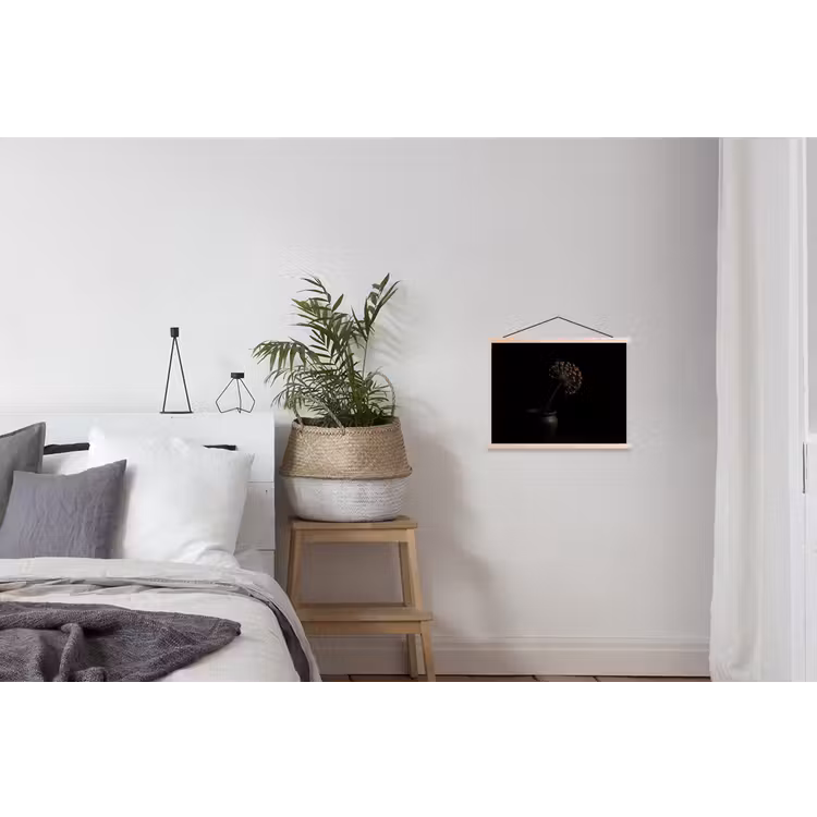 Bol - Gedroogd - Vaas - Zwart textielposter latten blank klein -woonkamer