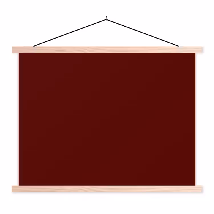 Burnt - Mahogany - Rood textielposter latten blank klein 122 -3d