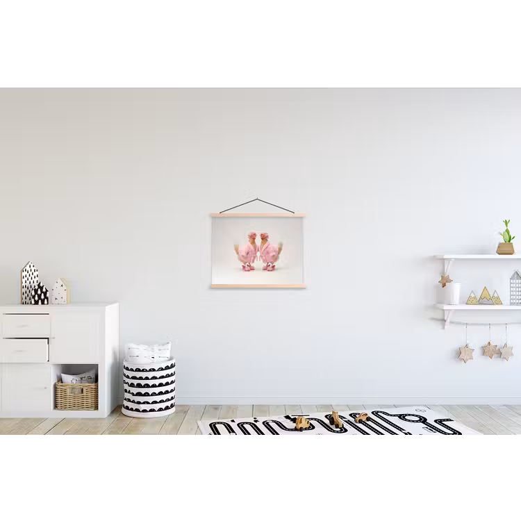 Kippen - Badjas - Krukspelden - Hakken textielposter latten blank klein -kinderkamer