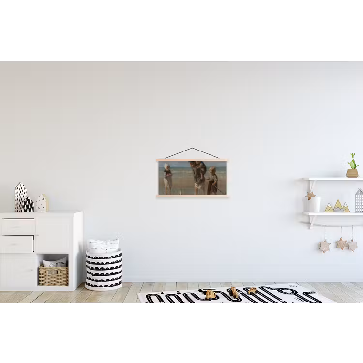Kinderen der zee - Schilderij van Jozef Israëls textielposter latten blank klein -kinderkamer
