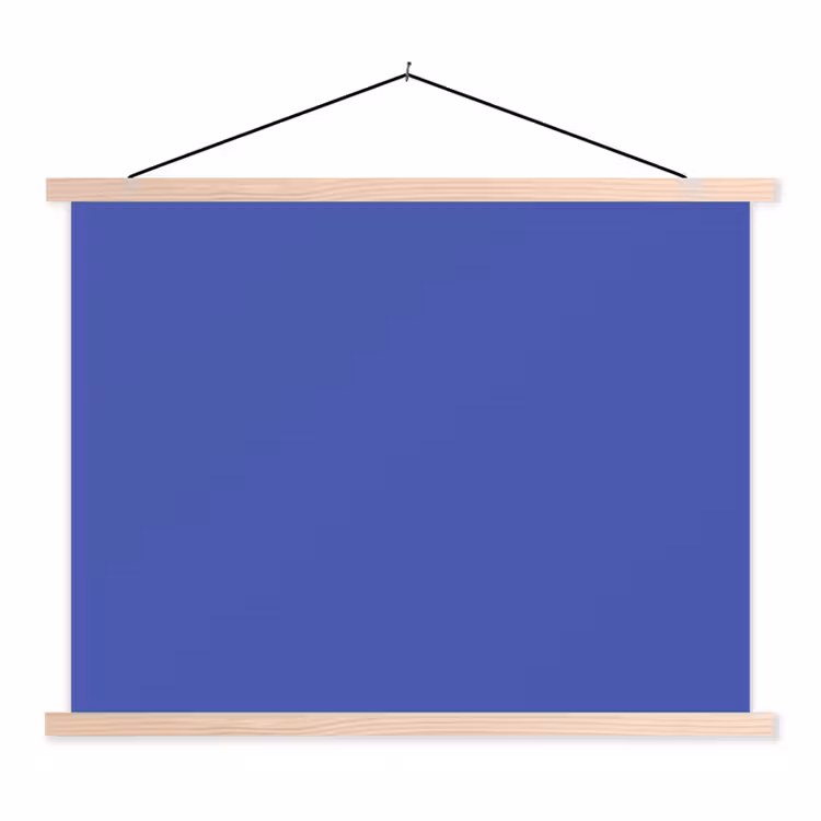 Chinese - Blue - Blauw textielposter latten blank klein 122 -3d