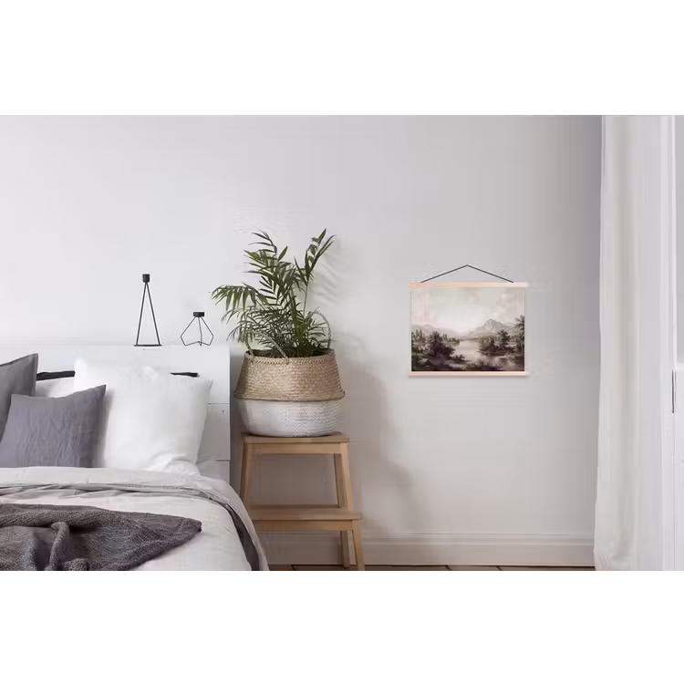 Klassiek - Landschap - Sereen textielposter latten blank klein -woonkamer