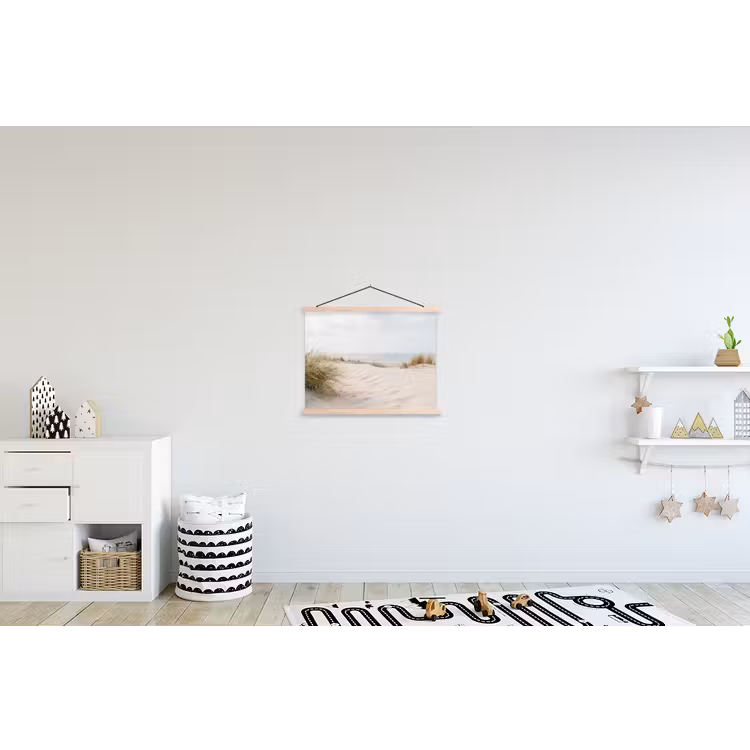 Wolken - Duinlandschap - Zand textielposter latten blank klein -kinderkamer