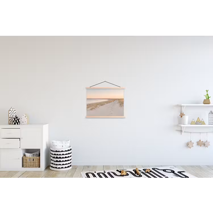 Kustlijn - Horizon - Hek textielposter latten blank klein -kinderkamer