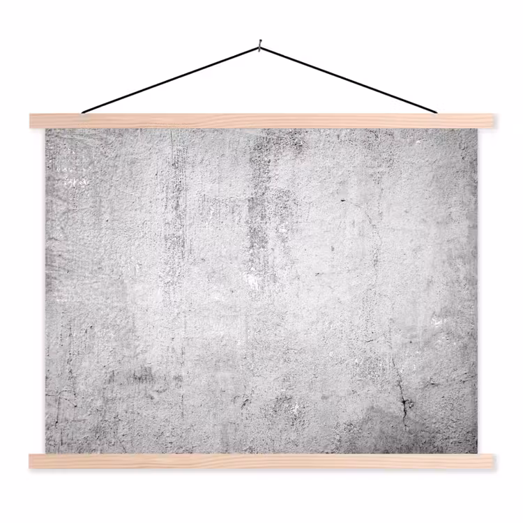 Beton - Grijs - Patroon - Vintage - Industrieel textielposter latten blank klein -3d