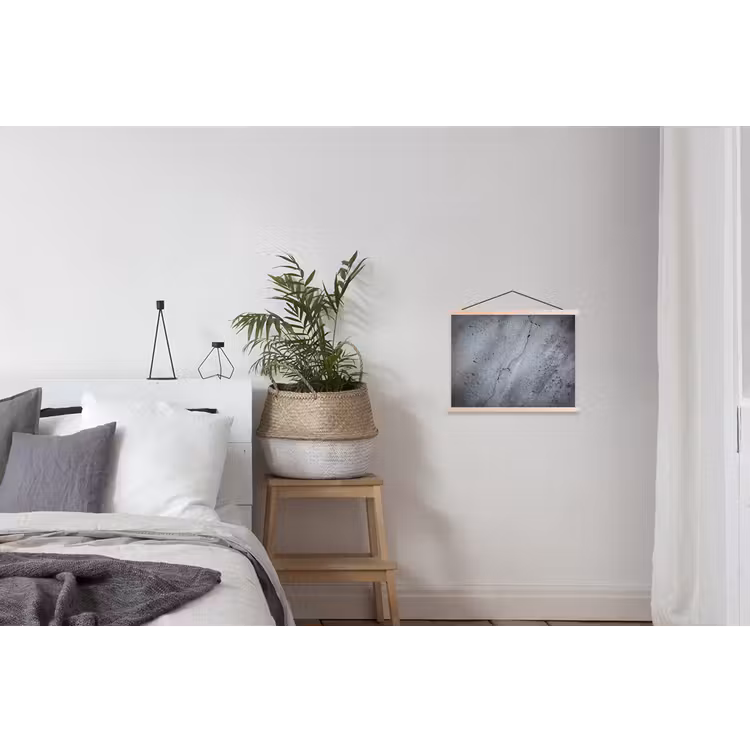 Beton - Grijs - Scheur textielposter latten blank klein -woonkamer