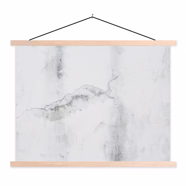 Beton - Grijs - Wit textielposter latten blank klein -3d