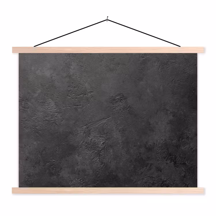 Beton - Structuur - Industrieel - Zwart - Grijs textielposter latten blank klein -3d