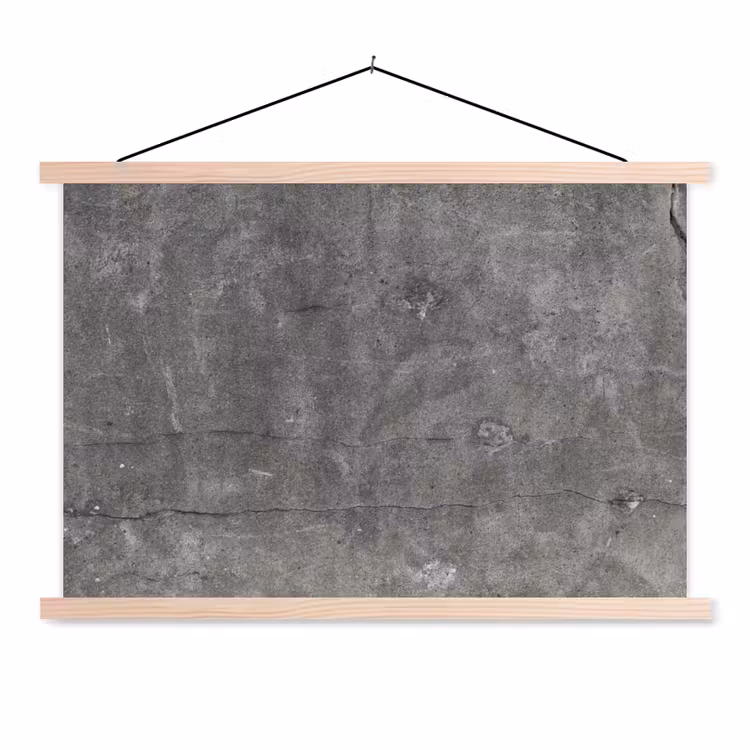 Beton - Muur - Cement textielposter latten blank klein -3d