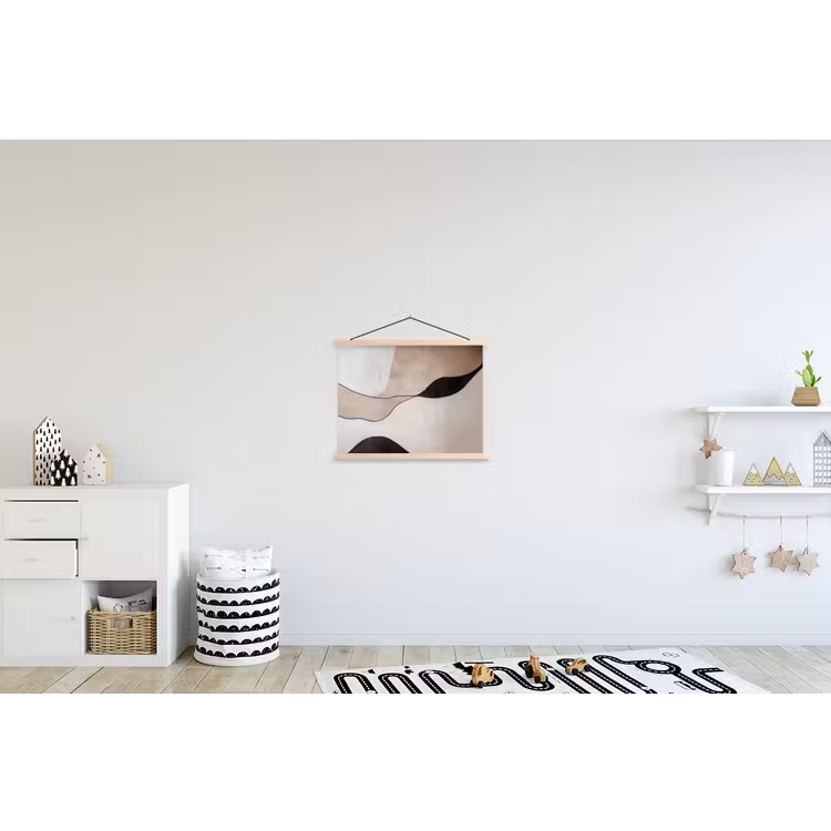 Contourlijnen - Abstracte landschap textielposter latten blank klein -kinderkamer