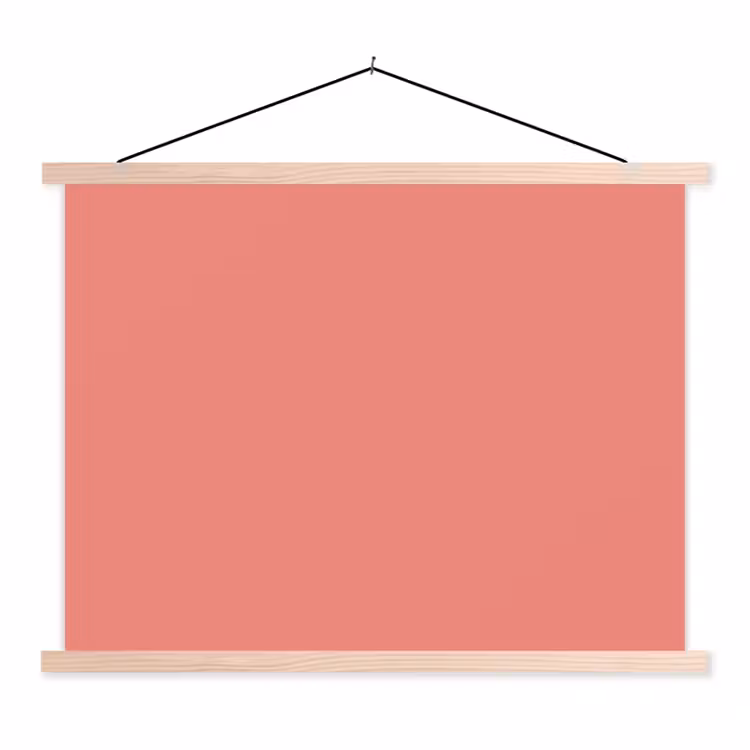 Coral - Reef - Rood textielposter latten blank klein 122 -3d