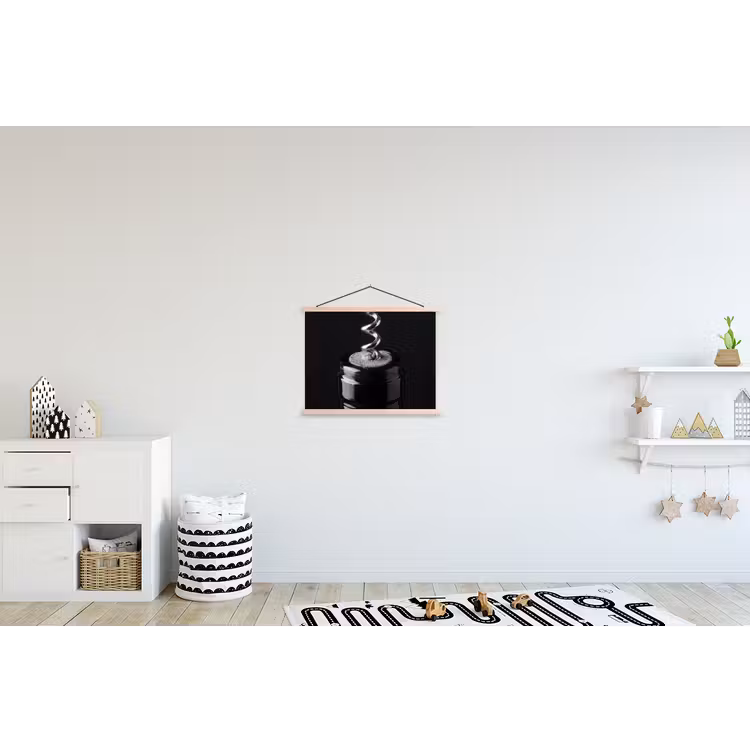 Kurkentrekker - Wijn - Zwart - Wit textielposter latten blank klein -kinderkamer