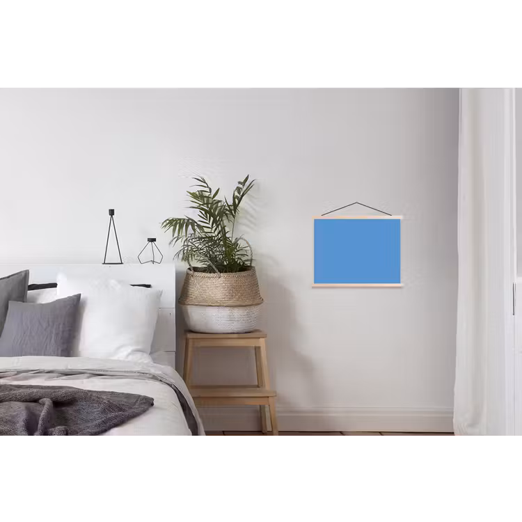 Cornflower - Blue - Blauw textielposter latten blank klein 122 -woonkamer