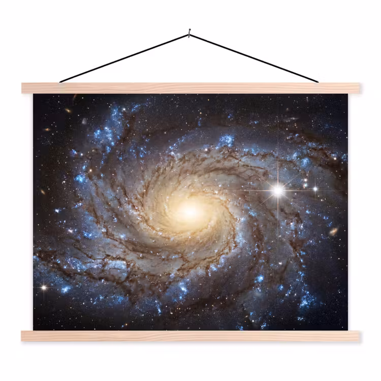Kosmos - Sterrenstelsel - Donker textielposter latten blank klein -3d