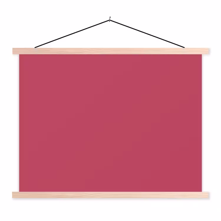 Deep - Berry - Rood textielposter latten blank klein 122 -3d
