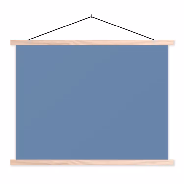 Denim - Breeze - Blauw textielposter latten blank klein 122 -3d
