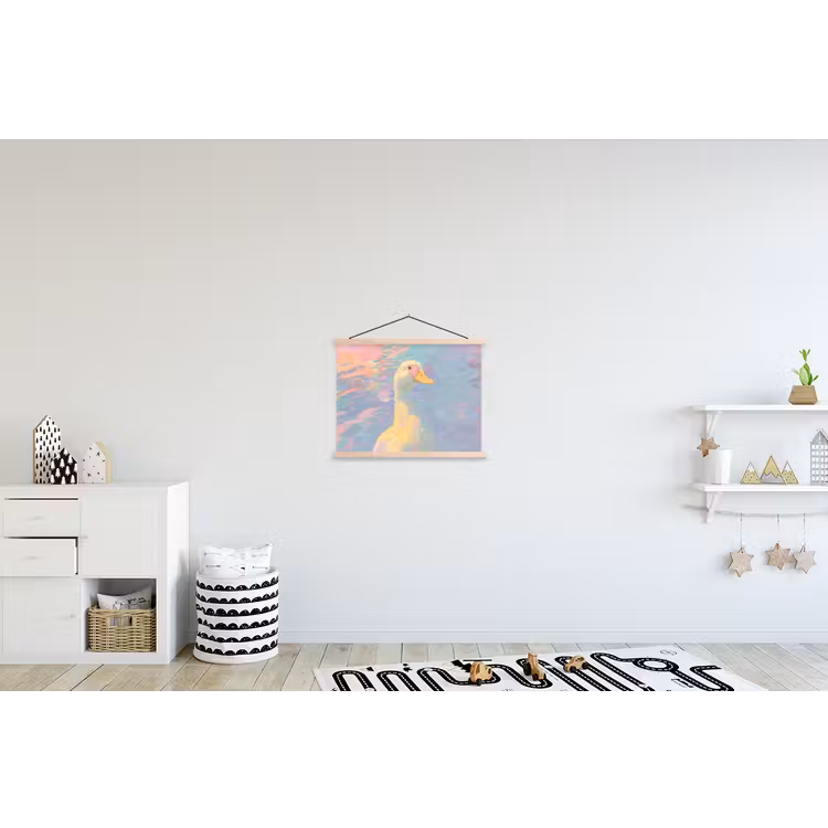 Eend - Zonnebril - Water textielposter latten blank klein -kinderkamer