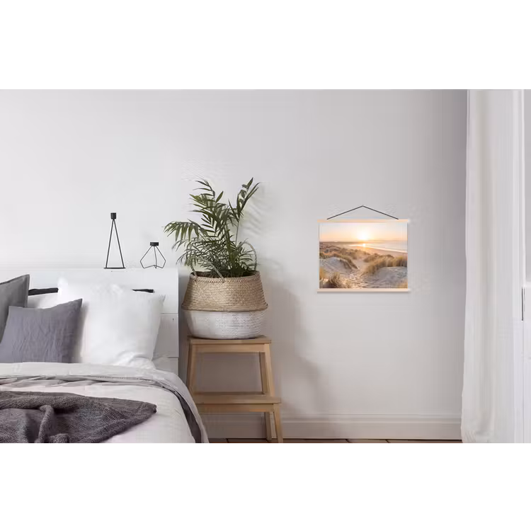 Duinen - Strand - Zee textielposter latten blank klein -woonkamer