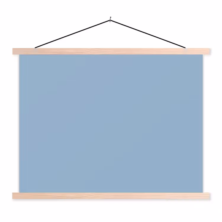 Dusty - Denim - Blauw textielposter latten blank klein 122 -3d