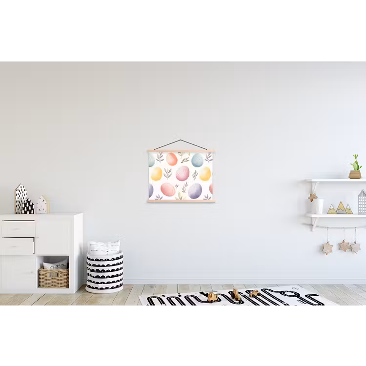 Eieren - Kleurrijk - Patroon textielposter latten blank klein -kinderkamer