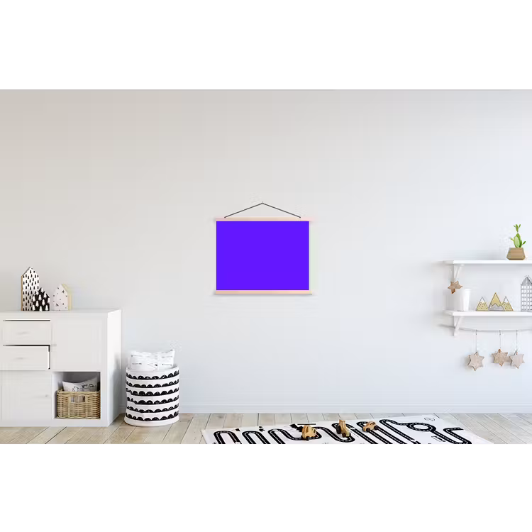 Electric - Indigo - Paars textielposter latten blank klein 122 -kinderkamer