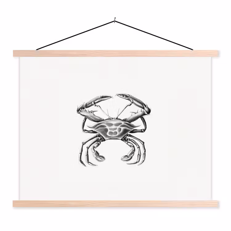 Tuinposter zwart wit - Ernst Haeckel - Vintage - Tuin - Kunst textielposter latten blank klein -3d