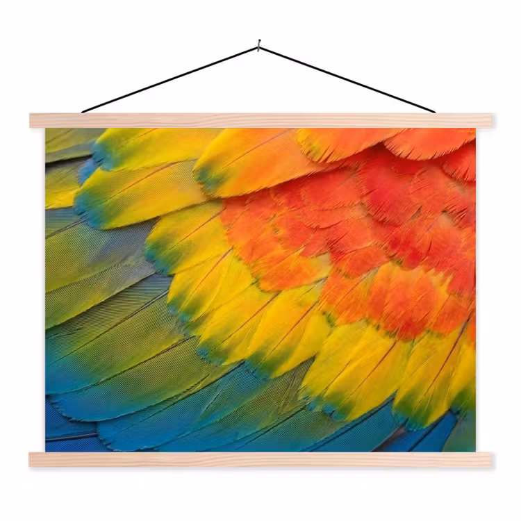 Veren - Ara - Kleurrijk textielposter latten blank klein -3d