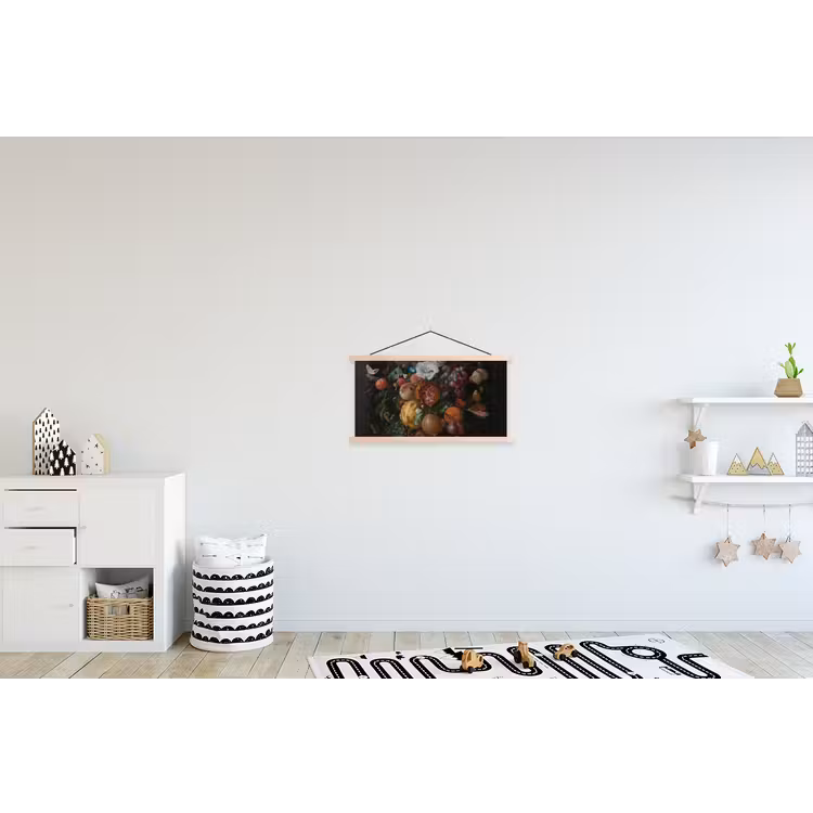 Festoen van vruchten en bloemen - Schilderij van Jan Davidsz. de Heem textielposter latten blank klein -kinderkamer