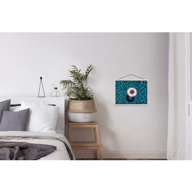 Drijvend - Zwemband - Water textielposter latten blank klein -woonkamer