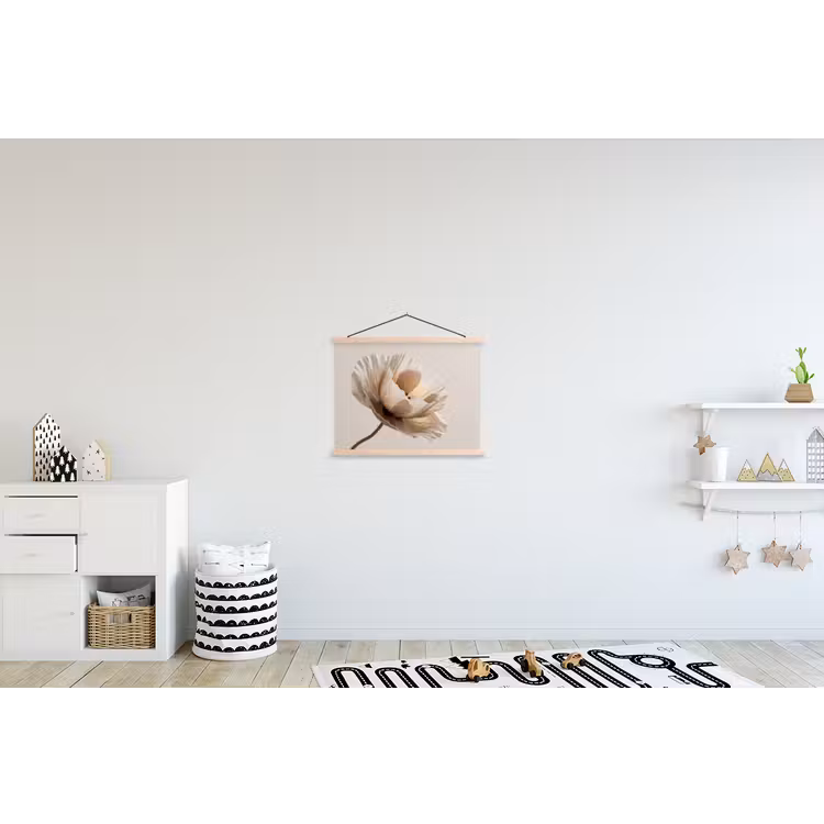 Bloem - Beige - Crème textielposter latten blank klein -kinderkamer