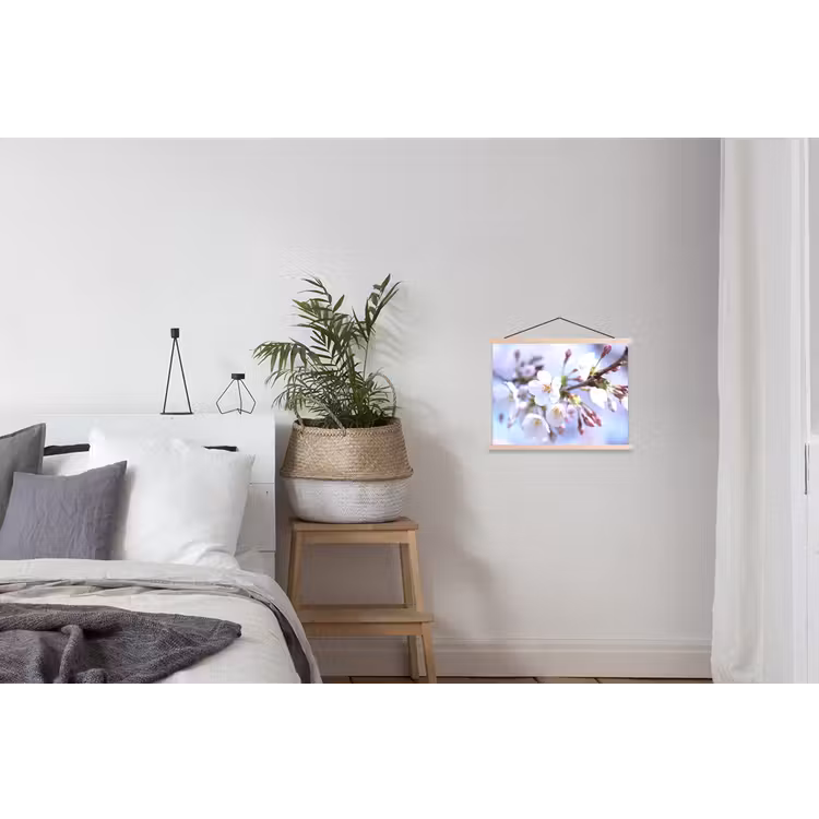 Bloemen - Sakura - Tak - Bloesem takken textielposter latten blank klein -woonkamer