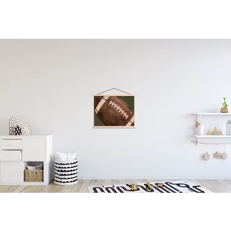 Football - Hout - Sport - Groen textielposter latten blank klein -kinderkamer