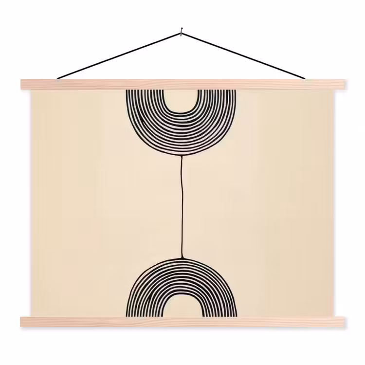 Geometrische bogen - Minimalistisch - Symmetrisch textielposter latten blank klein -3d