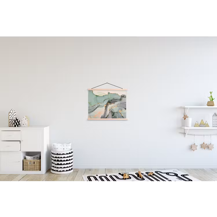 Goud - Marmer - Groen - luxe - Glitter - Marmerlook textielposter latten blank klein -kinderkamer