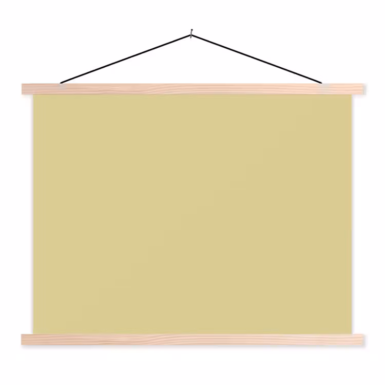 Golden - Clover - Geel textielposter latten blank klein 122 -3d