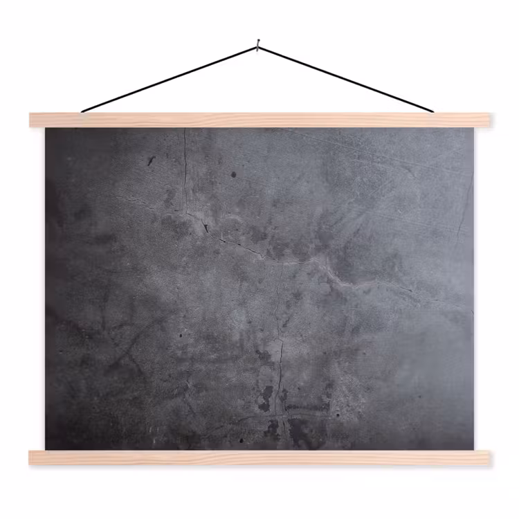 Industrieel - Beton - Grijs - Leisteen - Retro textielposter latten blank klein -3d