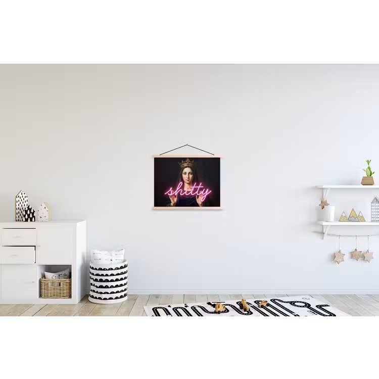 Ironisch - Tekst - Neon textielposter latten blank klein -kinderkamer