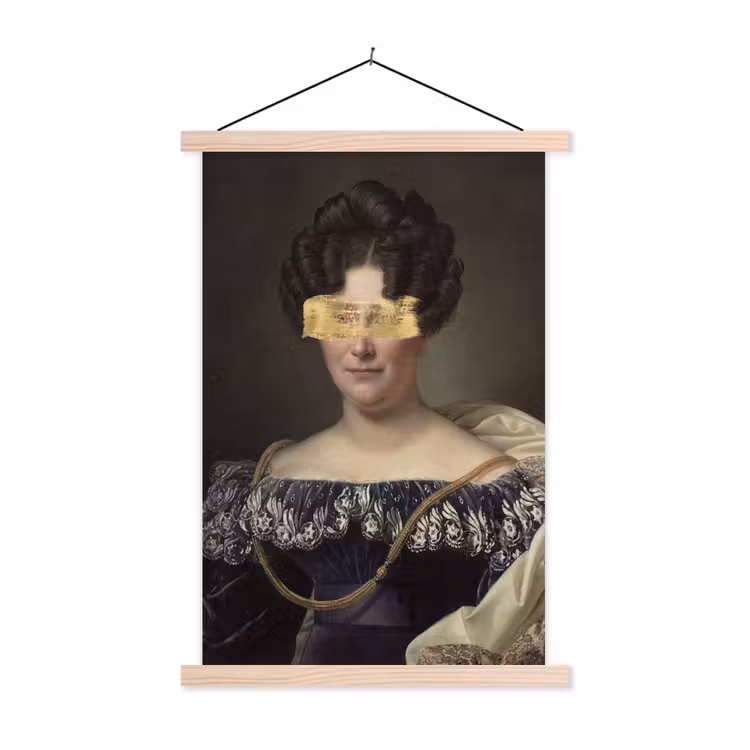 Johanna Henriette Engelen - Dubois Drahonet - Goud textielposter latten blank klein -3d